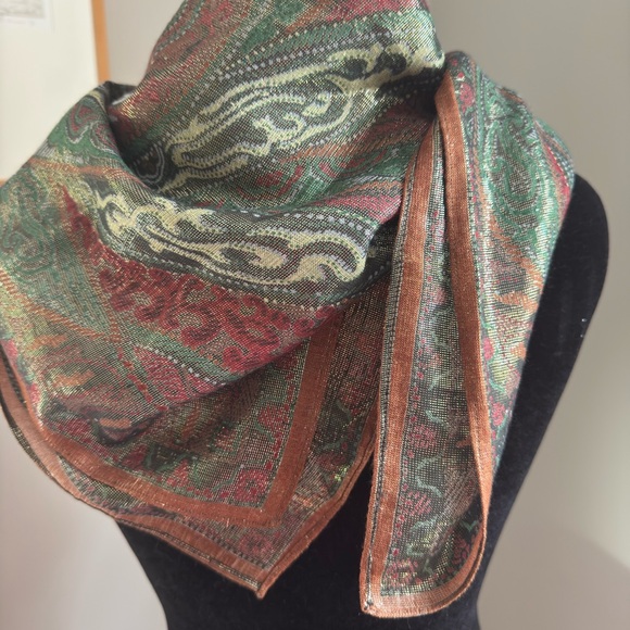 Accessories - NEW Shimmery Multicolor Paisley Scarf 48X48 Absolutely Beautiful NEW. ELEGANT